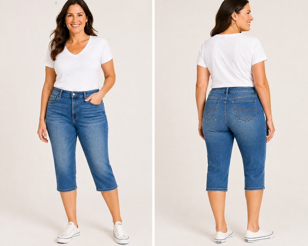 Faith Jeans Women’s Size 16 Denim Capri Jeans Blue Have Faith 24" Length